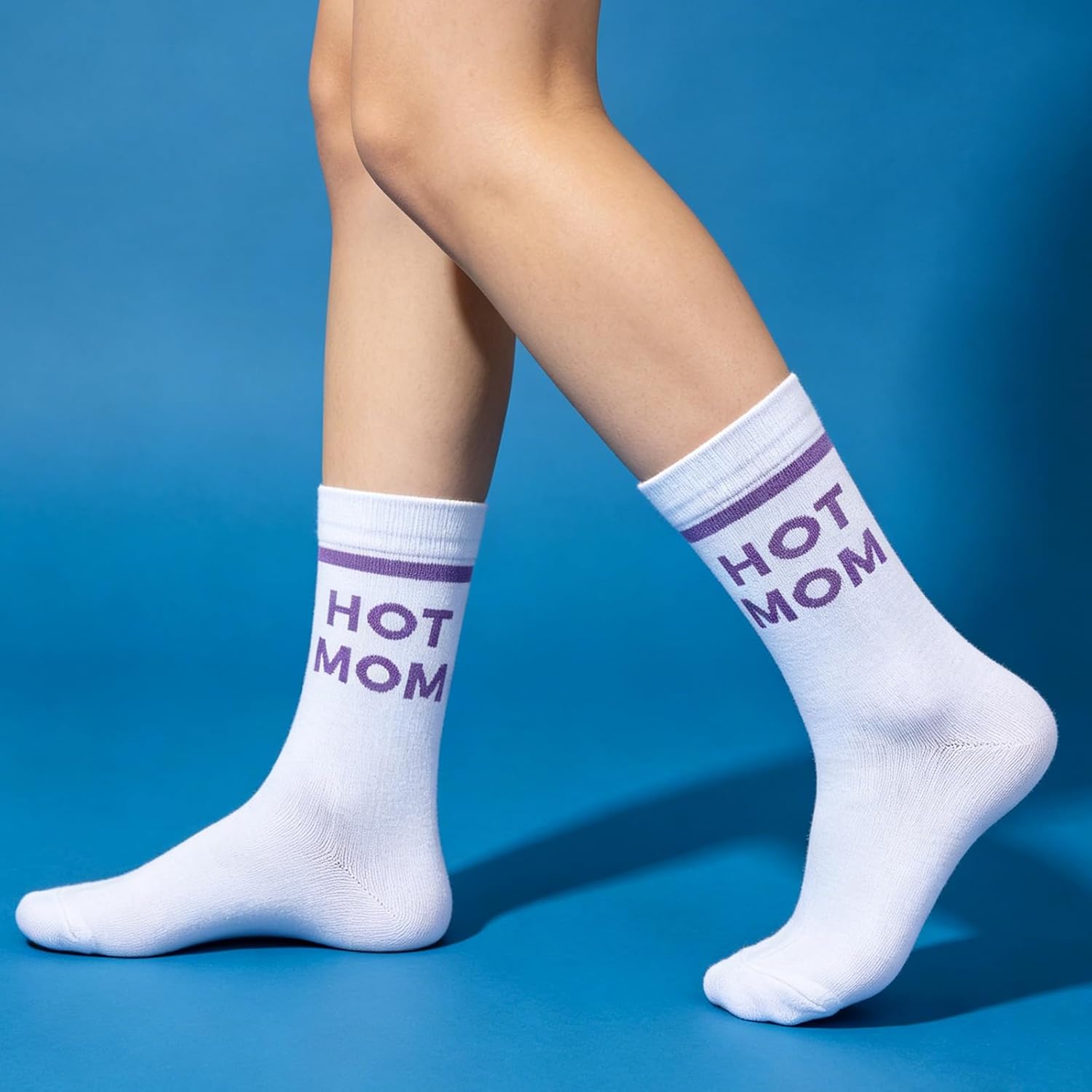 Mikovivi 1 Pair Hot Mom Socks, Cotton Athletic Cool New Mom Gifts Socks Accessories for Daily & Birthday Present image 2