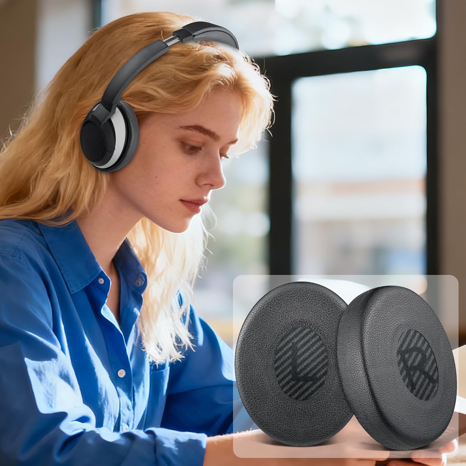 SOULWIT Lambskin Replacement Earpads for Bose On-Ear 2 (OE2/OE2i)/SoundLink/SoundTrue On-Ear Headphones, Ear Pads Cushions with High-Density Noise Isolation Foam - Black