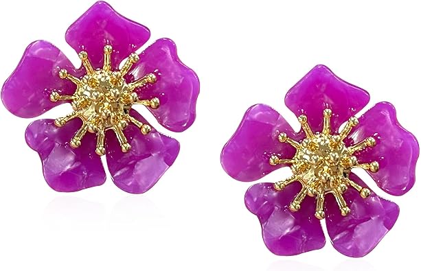 Vintage Flower Stud Earrings Exaggerated Oversized Daisy Flower Earrings Statement Jewelry for Women