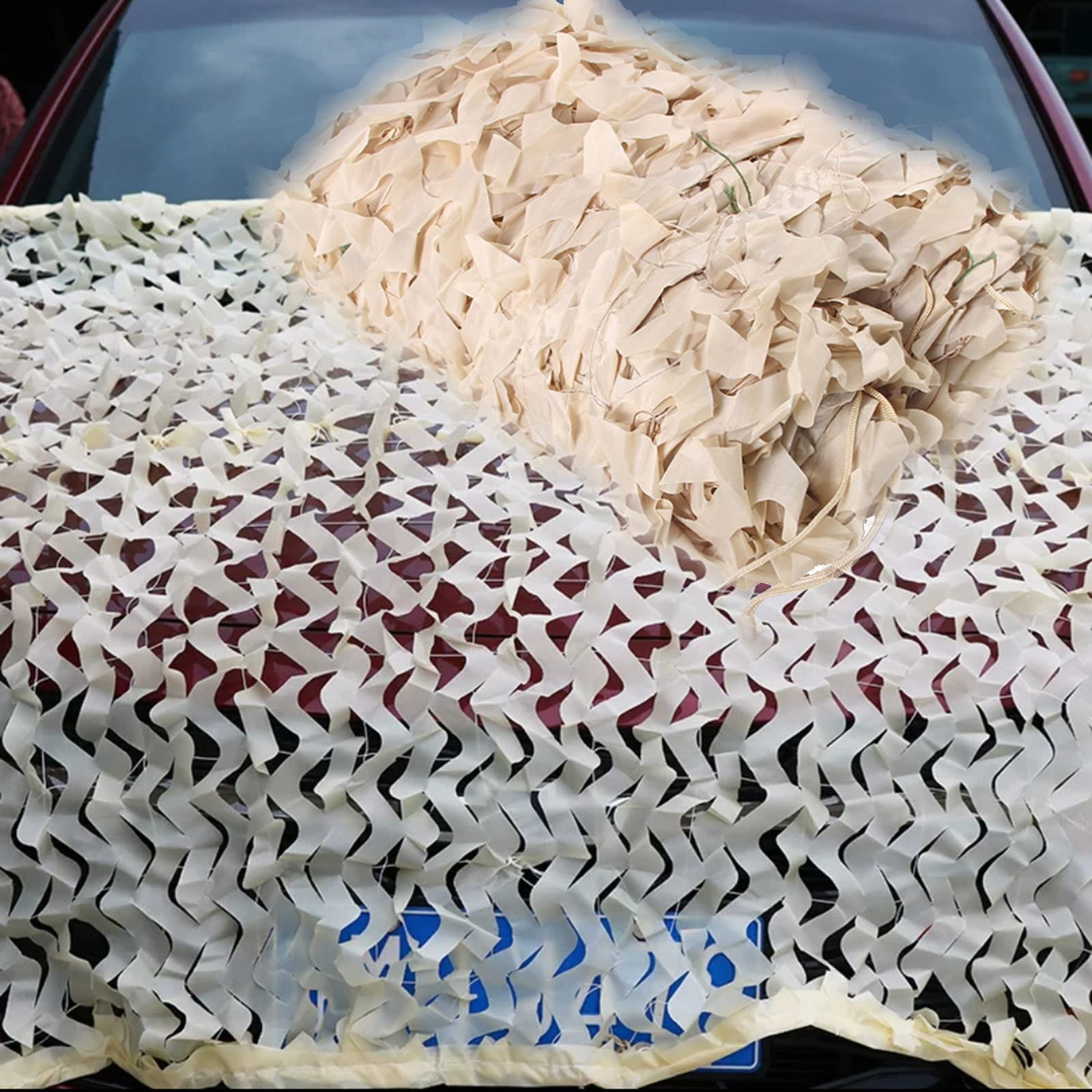 Oudini One Color Beige Camo Netting Camouflage Net, Military Net, Oxcloth Net Shade Net For Sunshade Camping Shooting Hunting/One Color/5 * 9M(16.4 * 29.5Ft)