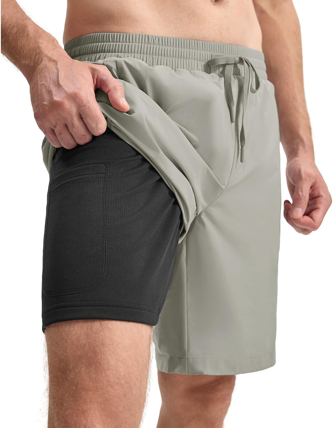 Amazon.co.jp: メンズ サーフパンツ 海水パンツ 水着 2in1 インナー