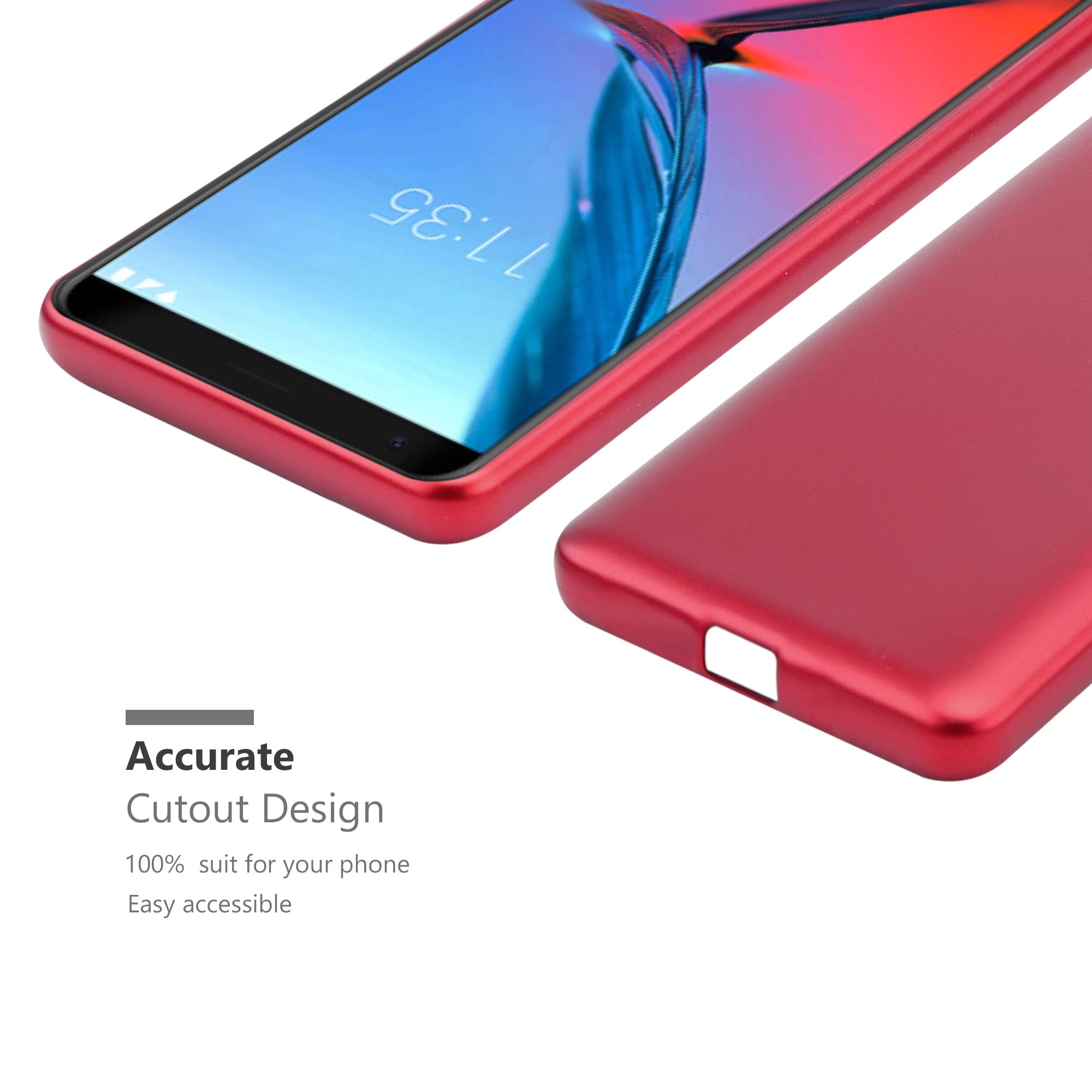 Custodia Morbida Silicone TPU Cadorabo Per ZTE Blade V9 – Frost Rosso – Sottile 1,2mm, Antiurto, Bordo Rialzato, Ultra Slim