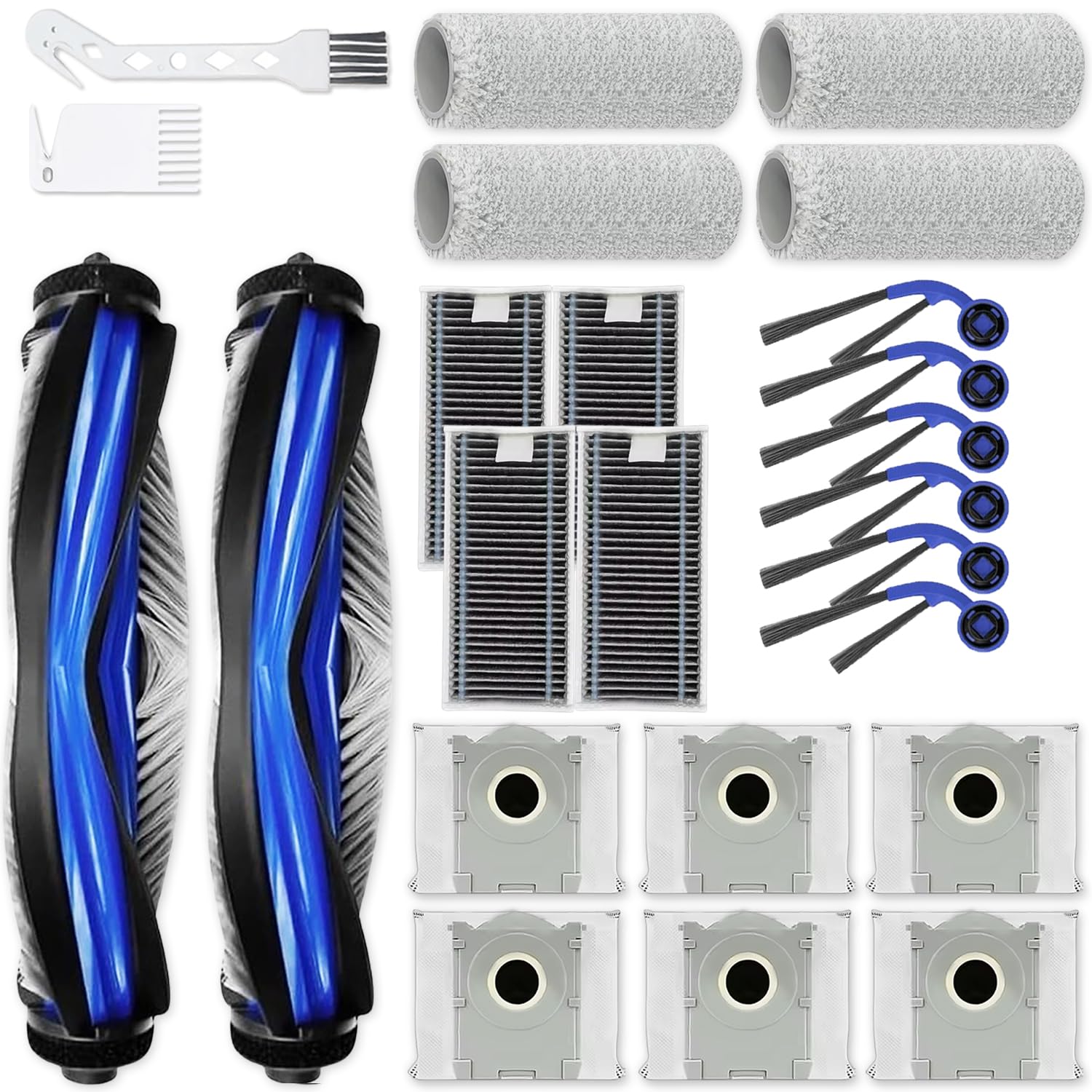 Replacement Accessory Kit Compatible with Ecovacs Deebot X9 Pro Omni / X9 Pro Robot Vacuum Cleaners 24 Pieces