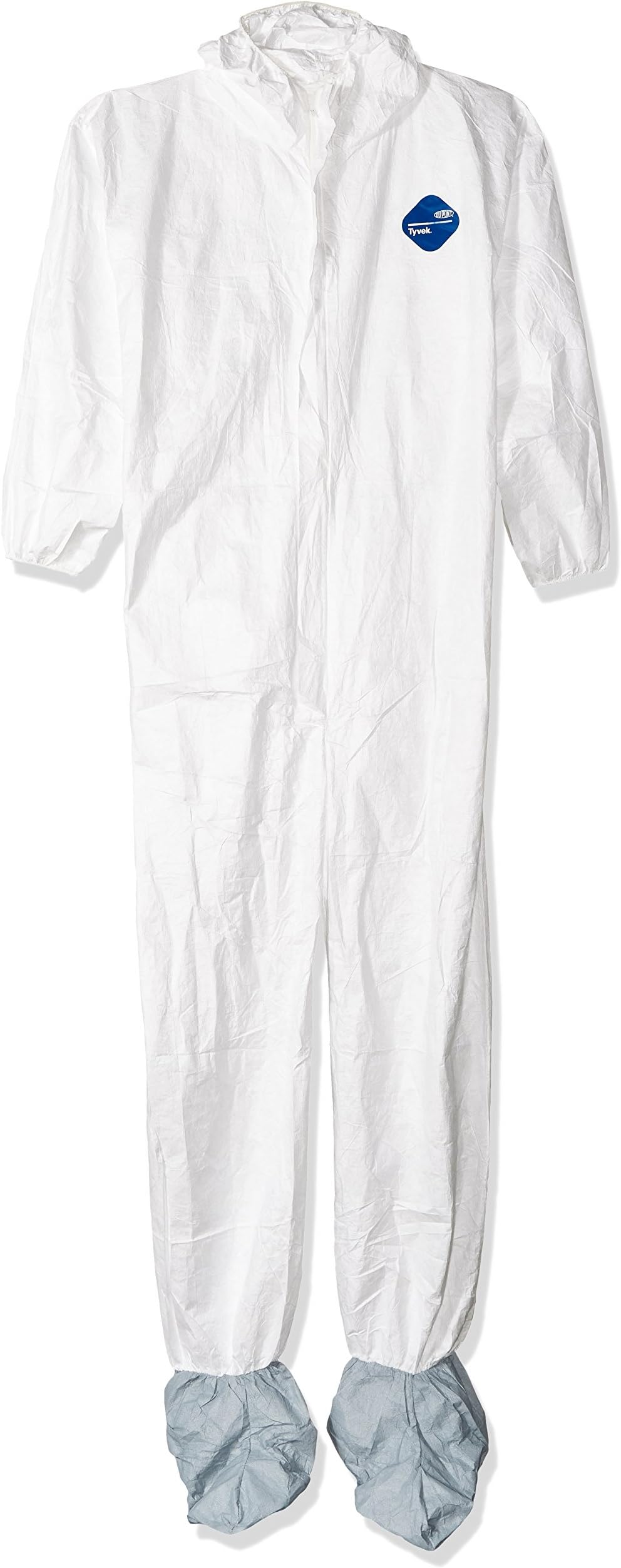 TY122S Disposable Elastic Wrist, Bootie & Hood White Tyvek Coverall Suit 1414, Large