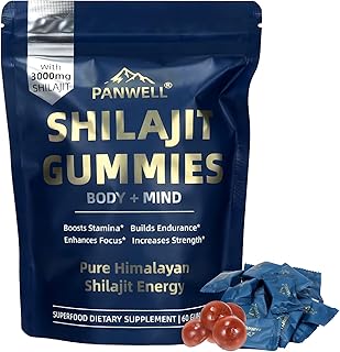 PANWELL Shilajit Gummies with Ashwagandha, Seamoss & Turmeric | Zero Sugar Energy, Cortisol Balance, Sleep, Immune & Overall Health Support – for Men & Women 90 Gummies