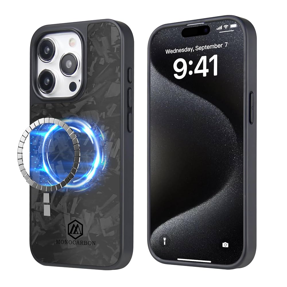 CARBONCASE カーボンケース iPhone15 MONOCARBON Real Forged Carbon Fiber Case for iPhone 15 Pro