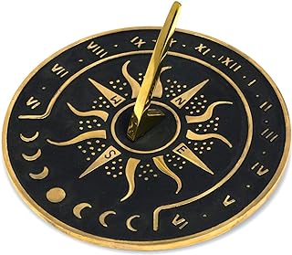 Nautical-Mart Brass Garden Sundial Clock - 8.5â€ Diameter Sundial Clock with Polished Brass Highlights
