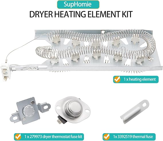 WED5800BW0 WED5500XW0 WED6120HW1 Dryer Heating Element Kit for Whirlpool
