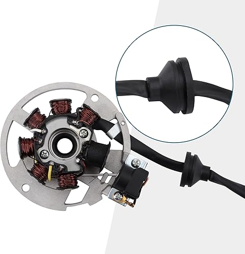 Miniatura 4 de GOOFIT 5 alambres 7 bobinas de encendido magneto estator reemplazo para 2 tiempos AC JOG 50cc 90cc 2T 1E40QMB scooter chino ciclomotor piezas