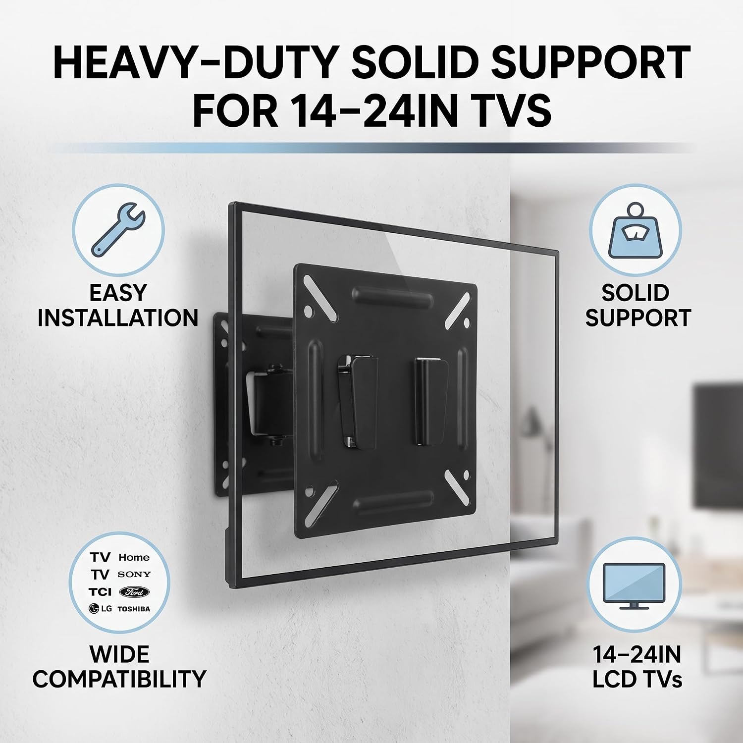 Small TV Wall Mount 14-24 Inch,...
