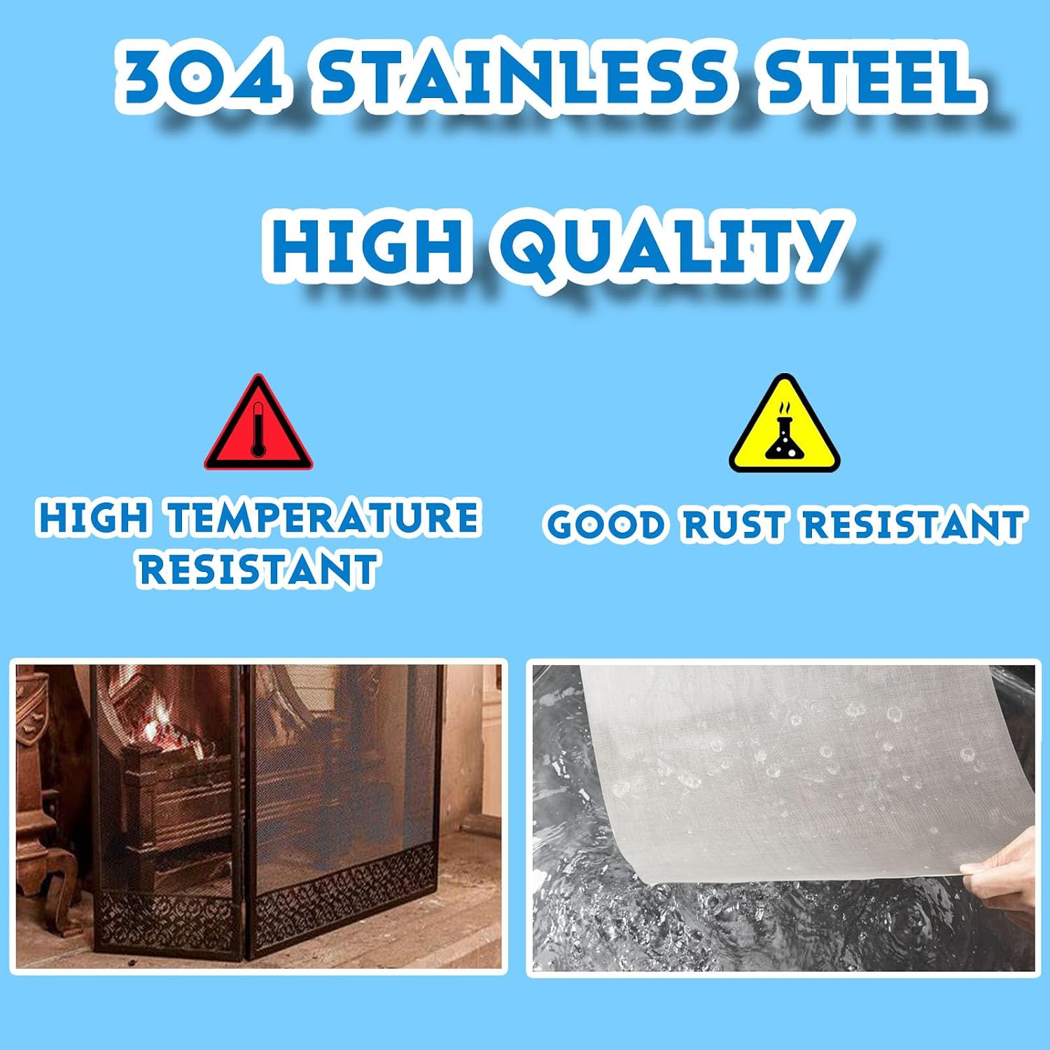 2PCS 40 Professional Metal Mesh - 16"×50"(40x127cm) Mesh Screen, 0.28mm Hole Metal Mesh, 304 Stainless Steel Woven Wire Mesh for Vent, Filter Mesh, Window Screen and DIY Project