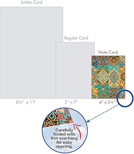 Miniatura 7 de The Best Card Company - 10 tarjetas de agradecimiento coloridas con sobres de 4 x 5.12 pulgadas, patrones fascinantes de colores brillantes,