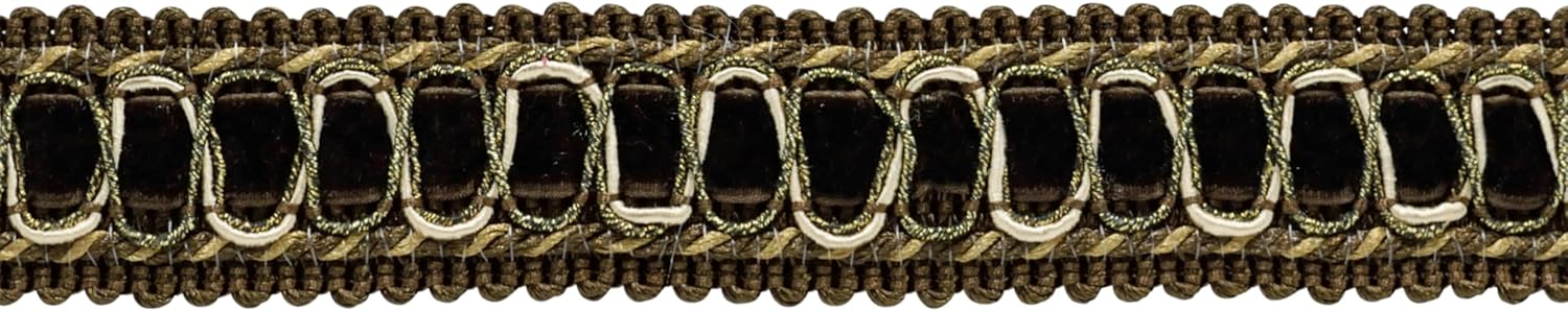 Vintage Velvet Ribbon Trim - 1 Inch Wide Gimp Braid For Upholstery & Crafts