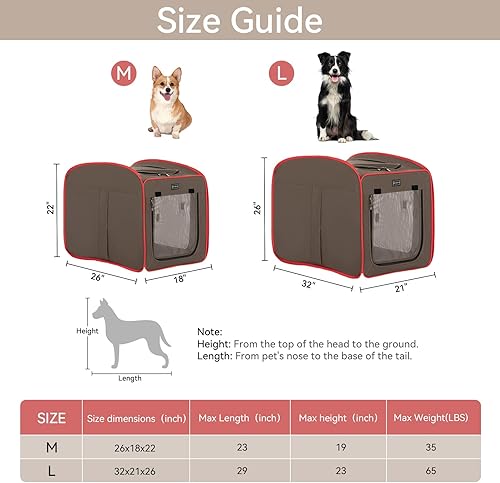 Miniatura 9 de Petsfit Jaula de viaje para perros, jaula desplegable para perros medianos y grandes, jaula impermeable para mascotas, perrera suave para