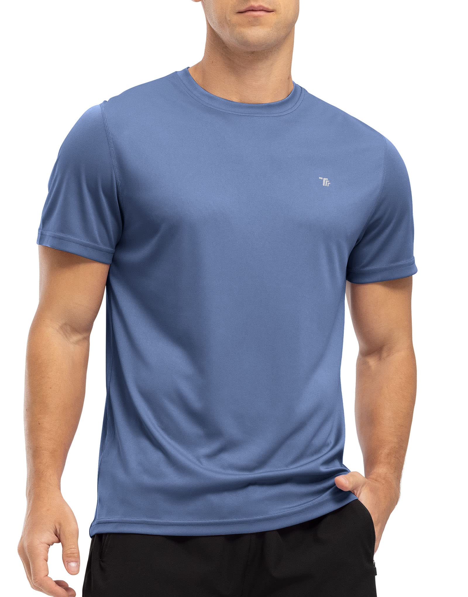 YSENTO Herren Rashguard Schwimmshirt UV Shirt Schnelltrocknend Kurzarm Sommer Sonnenschutz Wasser Shirts