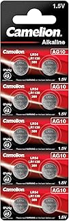 Camelion 12051010 alkaliczne baterie guzikowe bez rtęci AG10/LR54/LR1130/389 (1,5 V, 10 szt.)
