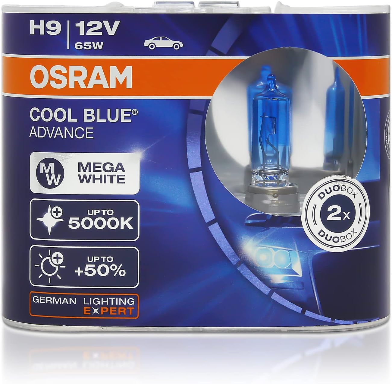 OSRAM H9 12V 65W 5000K 62213CBA Cool Blue Advance Auto Lamps Halogen Headlight 2X
