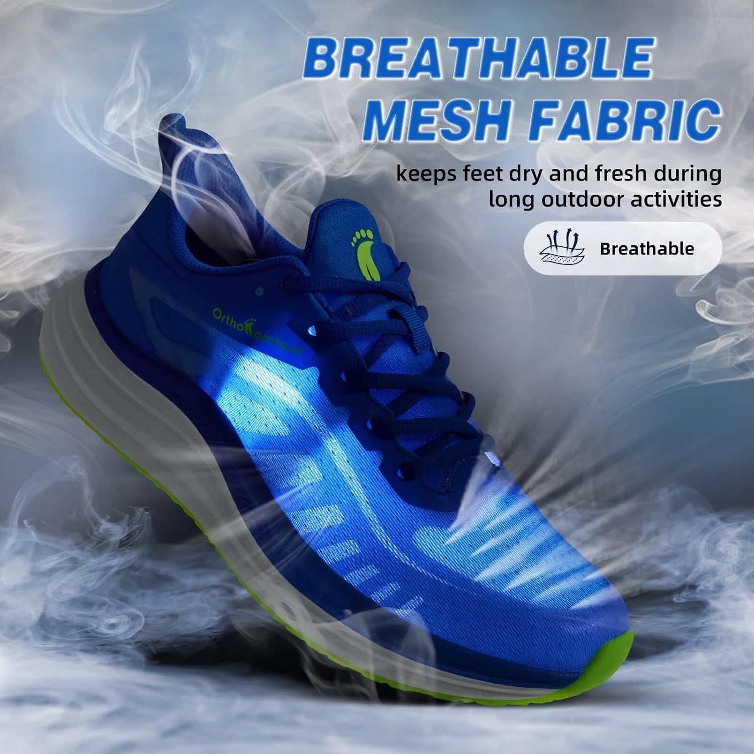 Men's Orthopedic Road Running Shoes: Comfortable Casual Arch Supports Plantar Fasciitis Orthotic Breathable Sneakers, Casual Flat Feet Athletic Sport Tennis Work Walking Shoes for Foot and Heel Pain