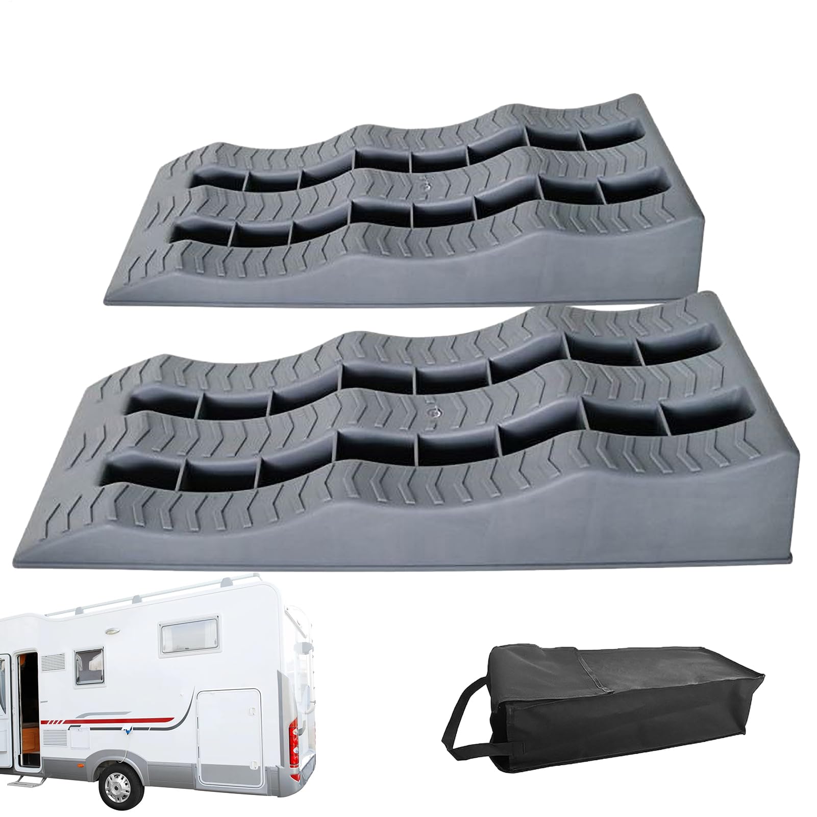 Cunei livellatori per ruote, cunei per ruote camper, di livellamento per | camper a 3 gradini, di livellamento multifunzionali per rimorchi da viaggio, strumenti di parcheggio a terra