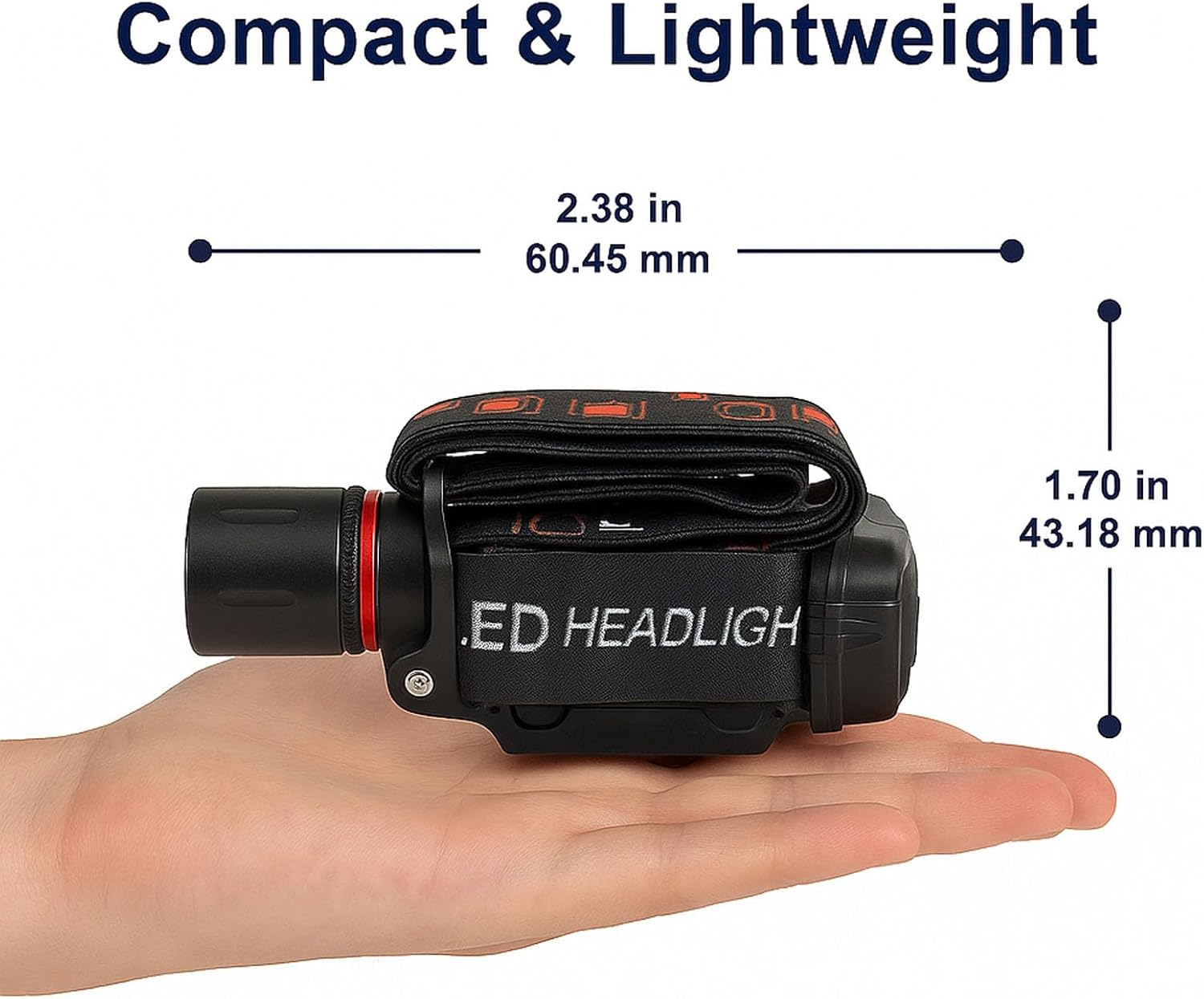 GRACETOP Green LED Headlamp Rechargeable, Zoomable Headlamp with 3 Modes, Hands-Free IPX4 Waterproof for Hunting, Hiking, Camping & Fishing