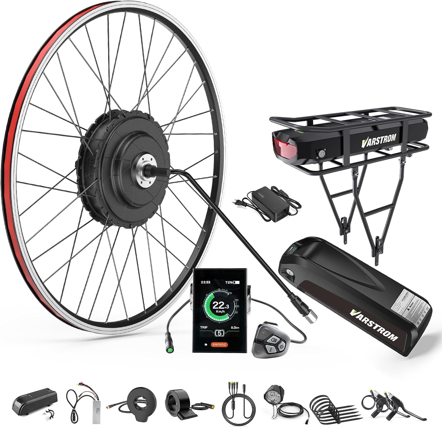 BAFANG 48V 750W Rear Hub Motor Kit, 80N.m High Torque Electric Bike Conversion Kit with LCD Display, IPX5 Waterproof, Fits 26/27.5/700C Wheels for Disc and V Brakes, Battery Optional BAFANG 48V 750W Rear Hub Motor Kit, 80N.m High Torque Electric Bike Conversion Kit with LCD Display, IPX5 Waterproof, Fits 26/27.5/700C Wheels for Disc and V Brakes, Battery Optional