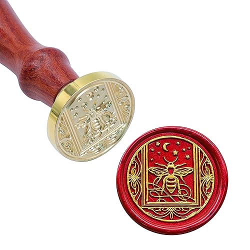 Miniatura 2 de SWANGSA Sello de cera de abeja estrellada, sello de sellado de cabeza de latón vintage, ideal para adornar invitaciones de fiesta, paquetes de vino,
