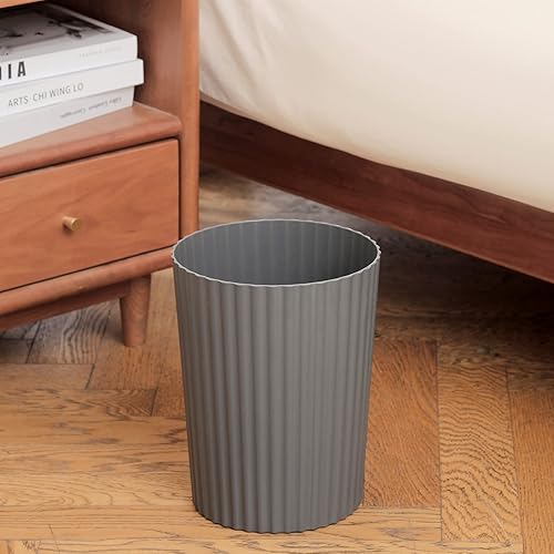 Miniatura 2 de JiatuA Cubo de basura pequeño redondo de plástico para baño, cocina, dormitorio, oficina en casa, dormitorio universitario, gris oscuro