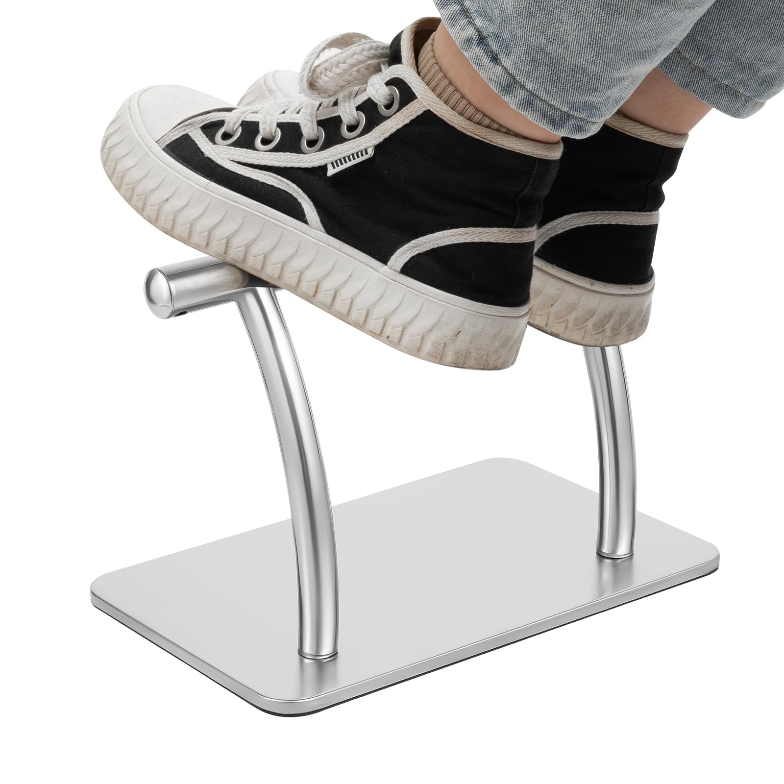 Poggiapiedi in acciaio inox, poggiapiedi da parrucchiere, pedale professionale mobile da parrucchiere, poggiapiedi con base antiscivolo per parrucchieri, saloni di cosmetici, saloni di bellezza