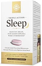 Solgar Triple Action Sleep, 90 Tri-Layer Tablets - Time-Release Melatonin & L-Theanine Plus Herbal Blend - Helps You Relax - Non-GMO, Gluten Free - 90 Servings
