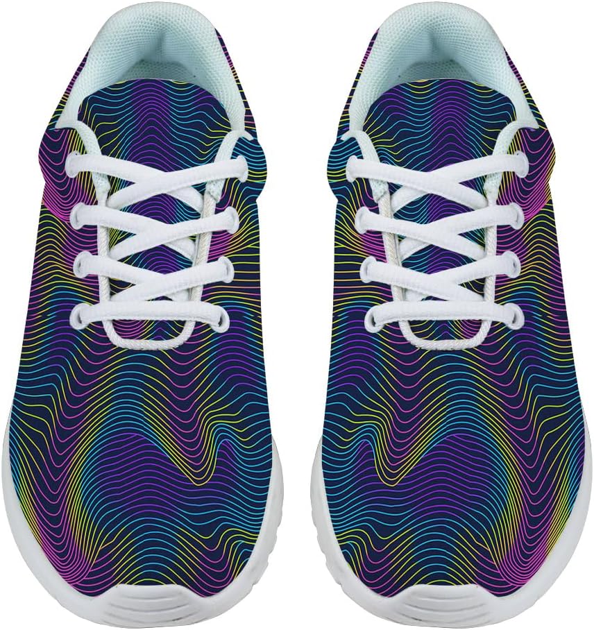 Colored Waves Shoes for Women Men Trail Running Casual Fashion Sneakers Slip-on Tennis Shoes