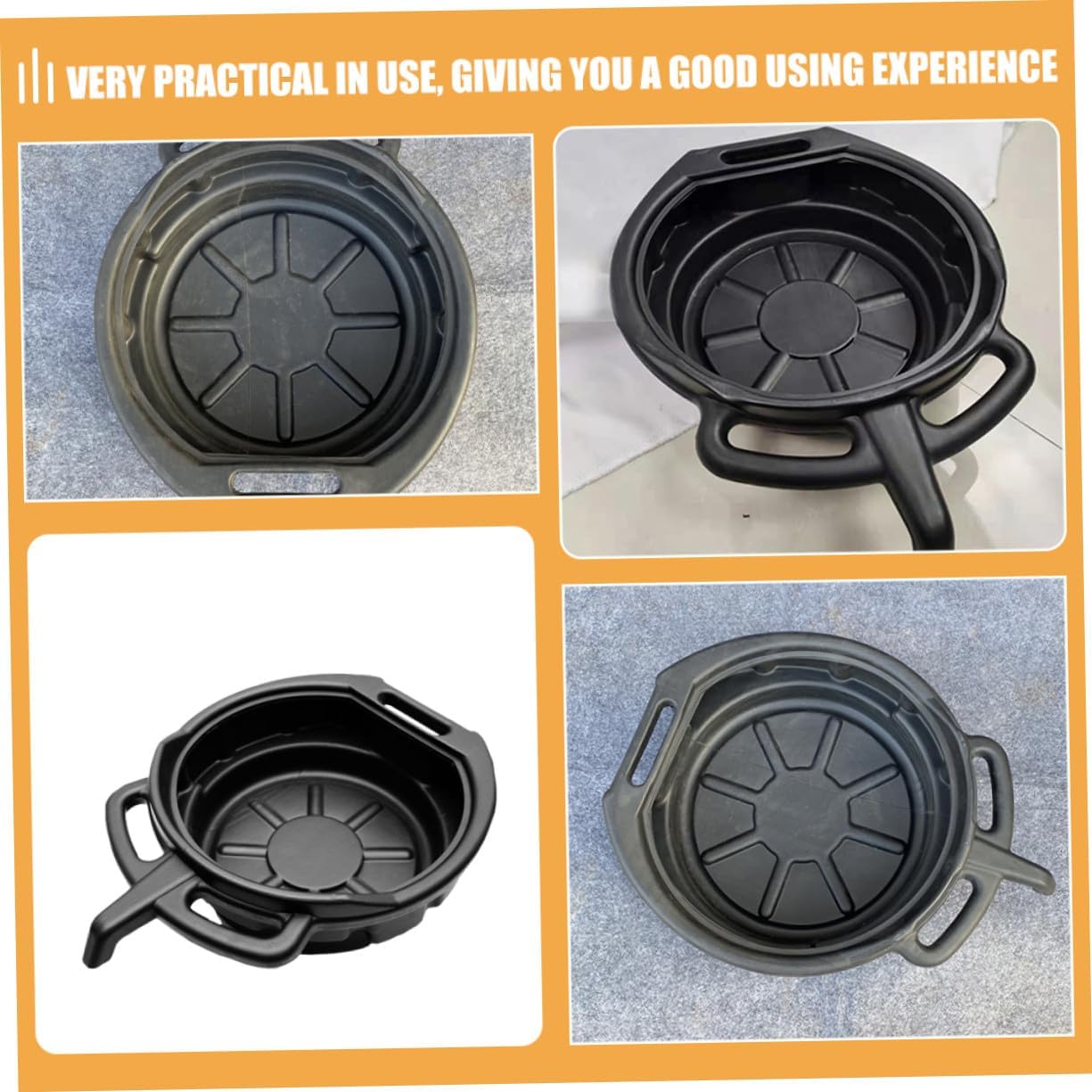 Motorcycle Oil Drain Container PE Waste Oil Storage Pan Compact Drip Catch Pan for Maintenance and Mechanical Use