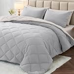 MUXHOMO 7 Pieces Queen Comforter Set, Reversible Bed in a Bag Queen Size, All Season Queen Bedding Set with Comforter, Flat Sheet, Fitted Sheet, Pillowcases & Shams, Burnt Orange & Camel