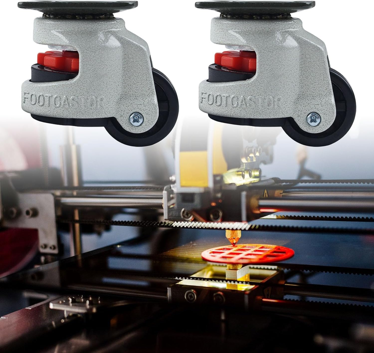 半導体装置用キャスターホイール プリンタ用回転ベース付き高耐久スレッドステムレベリングアジャスター ロードセル付きレベリングキャスタ