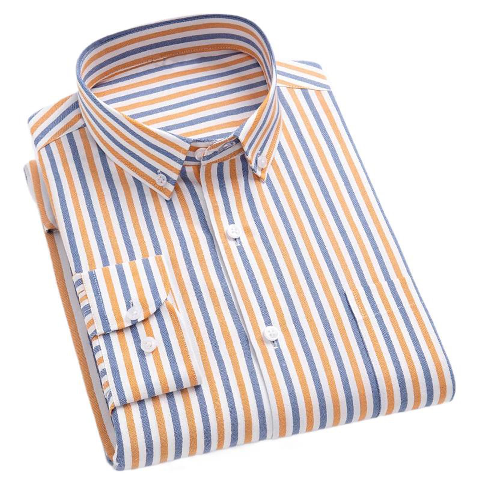Camicia Business Casual Estate a Righe Manica Corta Top Professionale Manica Lunga per Uomini-Color2-