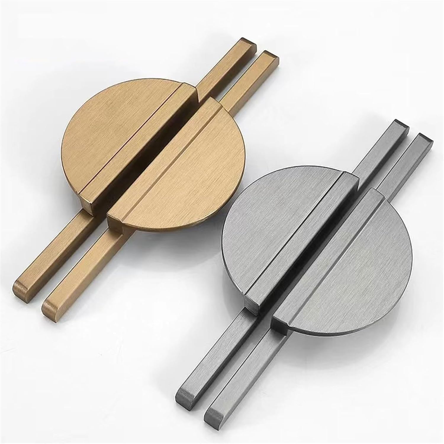 HASMI Dark Gold Gray Round Cabinet Door Handles Drawer Pulls 200mm 500mm Kitchen Cabinet Furniture Handles Hardware 1Pcs (Color : Dark Gold 200mm)