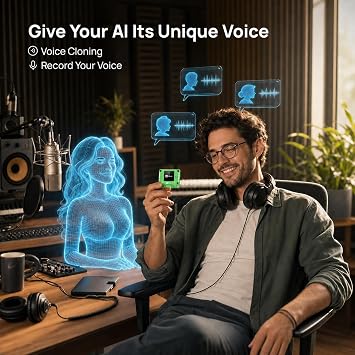 AIPI Lite AI Robot Companion, Custom Character, Voice Cloning, Knowledge Base Support, ChatGPT Powered AI Desk Robot (Green)