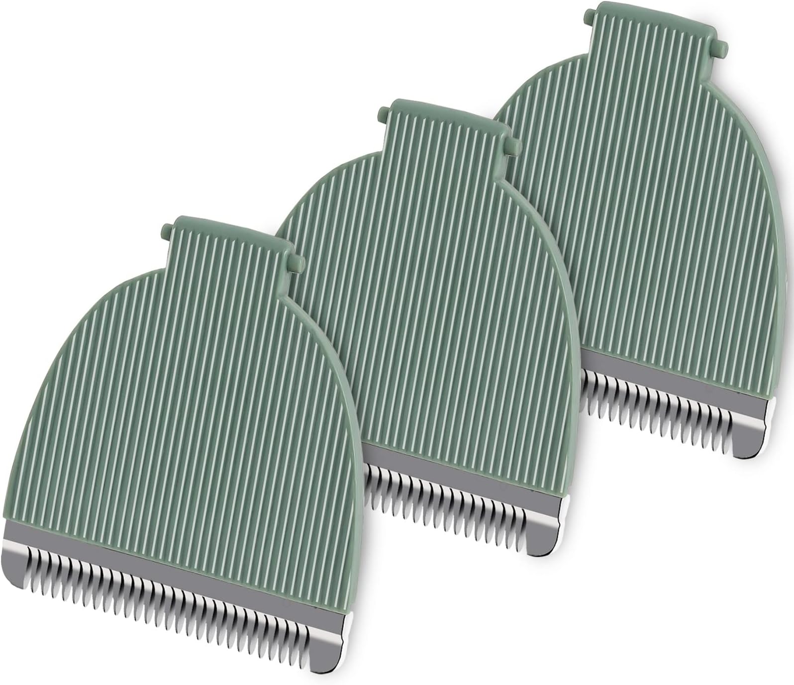 3 Pack Replacement Blades Compatible with Meridian Trimmer, Hygienic Ceramic Replacement Blades Compatible with Meridian Body Trimmer (Onyx & Sage), Green