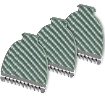 3 Pack Replacement Blades Compatible with Meridian Trimmer, Hygienic Ceramic Replacement Blades Compatible with Meridian Body Trimmer Onyx & Sage, Green