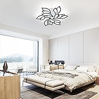 Vista 7 de Garwarm - Lámpara de techo LED, lámpara de techo de montaje empotrado de forma de flor moderna regulable, lámpara de techo de 75 W de pétalos