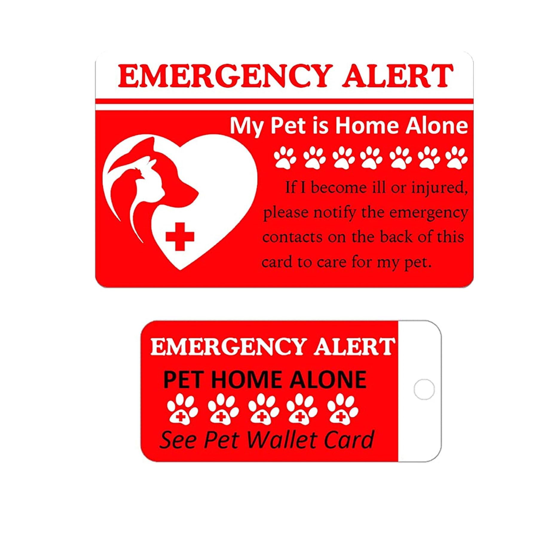 wootileDogs & Cats are Home Alone Alert Emergency Card and Key Tag with Emergency Contact Call Card 2 Pcs Pets Emergency Contact Wallet Card (Dogs Card)