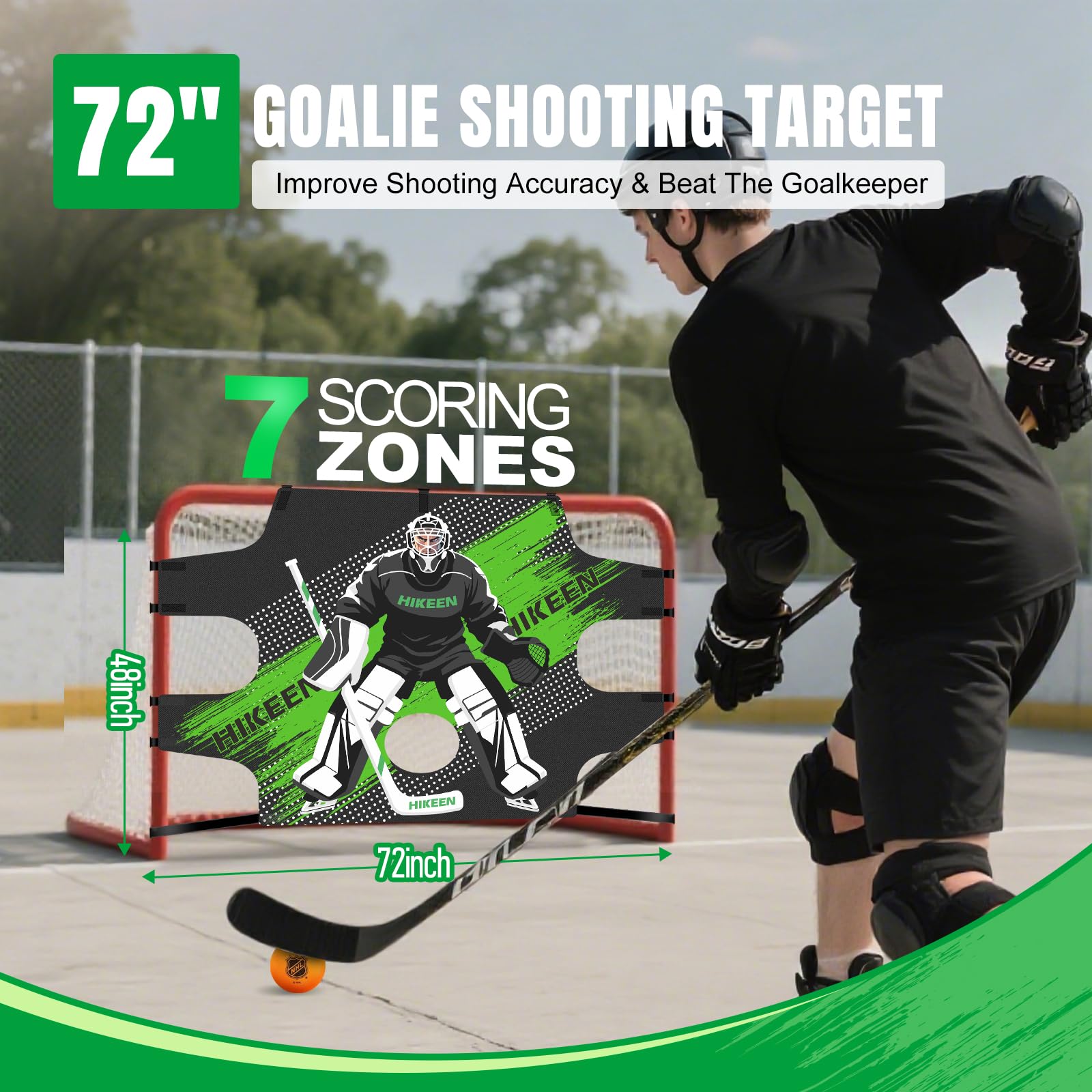 BOOSTEADY Bersaglio da Tiro Premium per Portieri di Hockey, Telo da Allenamento Resistente allo Strappo con 7 Fori, Bersaglio per Rete da Hockey Strada e Ghiaccio per Allenare la Precisione del Tiro