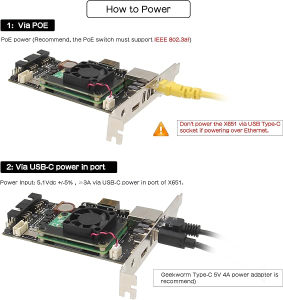 Geekworm X651 KVM Over IP Kit PCIe Version Support KVM V3 PoE ATX CSI for Raspberry Pi Compute Module 4 (Not Include Raspberry Pi CM4) - 3
