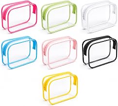 7 Pcs Transparent Travel Toiletry Bag, 18 x 5.5 x 12.5 cm | Travel Makeup Bag, Travel Bag, Toiletry Bag for Women and Men Cosmetics
