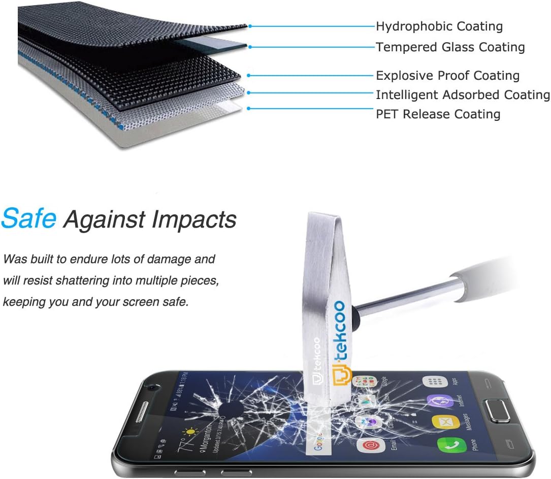 Tekcoo Compatible for Samsung Galaxy S7 Screen Protector, [Tempered Glass] Ultra 0.26mm Thin HD Clear Premium Anti-Scratch Screen Protector Cover Replacement for Samsung Galaxy S7 S VII G930