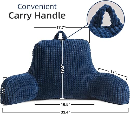 Miniatura 2 de Holawakaka Almohada de lectura para adultos con brazos, almohadas de respaldo para lectura y descanso para sentarse en la cama, descansar en cama,