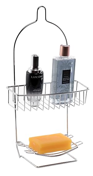 Basicwise Metal Wire Hanging Bathroom Shower Storage Rack Chrome QI003490