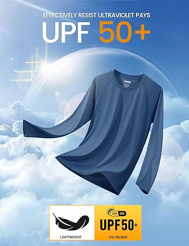 Miniatura 3 de MAGCOMSEN - Camisas de manga larga para hombres UPF 50+ Protección UV contra el sol, camisas atléticas para senderismo, correr, entrenamiento