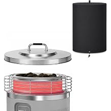 Fire Pit Lid & Waterproof Cover for Ninja Fireside 360, 2-Piece Bundle