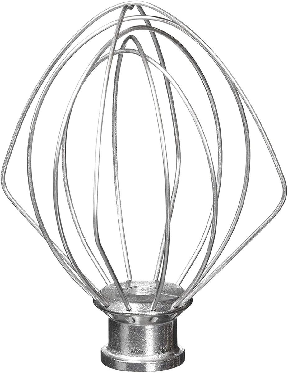 K45WW Wire Whip for KitchenAid Tilt-Head Mixer,6-Wire Whisk Attachment Replacement for 4.5QT/5QT Models K45SS KSM110 KSM75 KSM90 KSM100, Aluminum Head with Stainless Steel Wires, Hand Wash Only