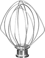 Vista 1 de Accesorio de batidor de 6 alambres compatible con batidora de pie KitchenAid de cabezal inclinable, reemplaza K45WW, acero inoxidable, batidor